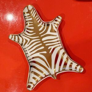 Johnathan Adler Zebra Trinket Dish Gold Jewelry Box